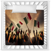 Group Of People Holding National Flags Of Mexico Nursery Decor 66689006