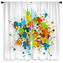 Grunge, Abstract, Art, Artistic, Color, Splash, Co Window Curtains 1618345