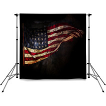 Grunge American Flag Backdrops 85253904