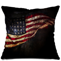 Grunge American Flag Pillows 85253904