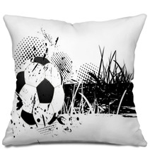 Grunge Background With Soccer Ball Pillows 40692630