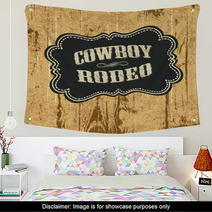 Grunge Background With Wild West Styled Label. Vector, EPS10. Wall Art 39183894