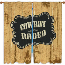 Grunge Background With Wild West Styled Label. Vector, EPS10. Window Curtains 39183894