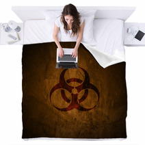 Grunge Biohazard Symbol. Blankets 54567225