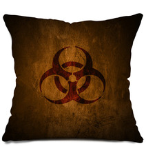 Grunge Biohazard Symbol. Pillows 54567225
