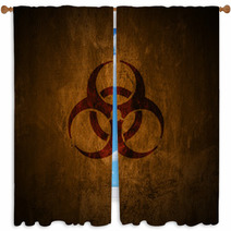 Grunge Biohazard Symbol. Window Curtains 54567225