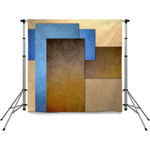 Grunge Blue And Brown Abstract Textured Rectangle Backdrops 92991840