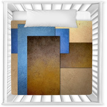 Grunge Blue And Brown Abstract Textured Rectangle Nursery Decor 92991840