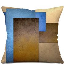 Grunge Blue And Brown Abstract Textured Rectangle Pillows 92991840