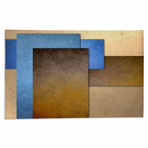 Grunge Blue And Brown Abstract Textured Rectangle Rugs 92991840