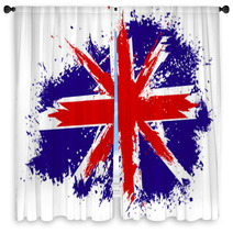 Grunge Britain Flag Window Curtains 61186425