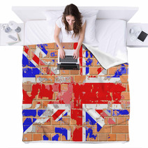 Grunge British Flag Blankets 64089589