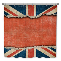 Grunge British Flag On Ripped Paper With Big Empty Space Bath Decor 52131038