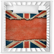 Grunge British Flag On Ripped Paper With Big Empty Space Nursery Decor 52131038