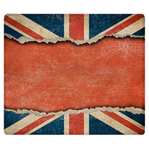 Grunge British Flag On Ripped Paper With Big Empty Space Rugs 52131038