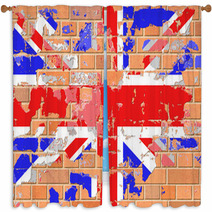 Grunge British Flag Window Curtains 64089589