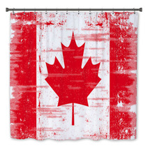 Grunge Canadian Flag Bath Decor 30543646