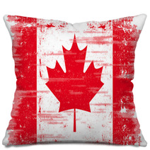 Grunge Canadian Flag Pillows 30543646