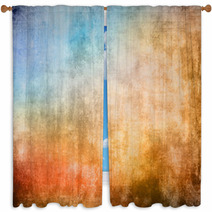 Grunge Color Texture, Blue And Brown Color Window Curtains 40869753