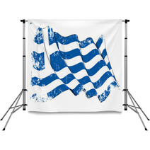 Grunge Flag Of Greece Backdrops 43021214