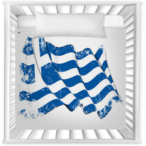 Grunge Flag Of Greece Nursery Decor 43021214