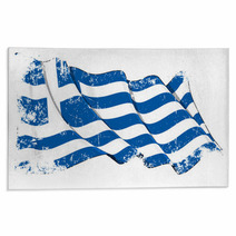 Grunge Flag Of Greece Rugs 43021214