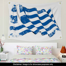 Grunge Flag Of Greece Wall Art 43021214
