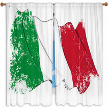 Grunge Flag Of Italy Window Curtains 42943730