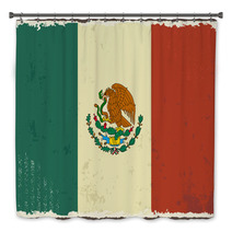 Grunge Flag Of Mexico Distressed Bath Decor 67776407