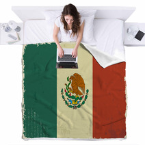 Grunge Flag Of Mexico Distressed Blankets 67776407