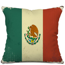 Grunge Flag Of Mexico Distressed Pillows 67776407