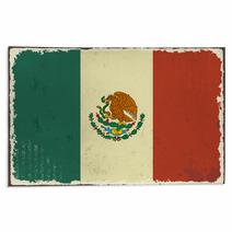 Grunge Flag Of Mexico Distressed Rugs 67776407