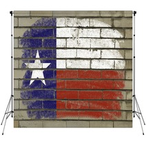 Grunge Flag Of US State Of Texas On Brick Wall Painted With Chal Backdrops 38497265