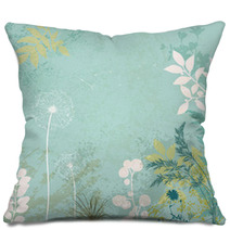 Grunge Floral Background Pillows 27407921