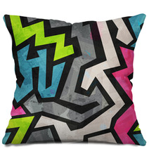Grunge Graffiti Seamless Pattern Pillows 61837749