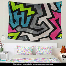 Grunge Graffiti Seamless Pattern Wall Art 61837749