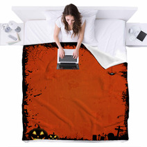 Grunge Halloween Background Blankets 56163875