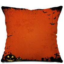Grunge Halloween Background Pillows 56163875