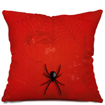 Grunge Halloween Spider Background Pillows 69471575