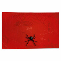 Grunge Halloween Spider Background Rugs 69471575