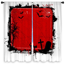 Grunge Halloween Window Curtains 25726915
