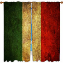 Grunge Italy Flag Window Curtains 49144765