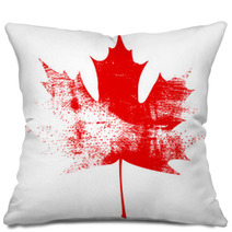 Grunge Maple Leaf Pillows 53880409