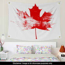 Grunge Maple Leaf Wall Art 53880409