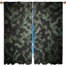 Grunge Military Camouflage Background Window Curtains 57787491