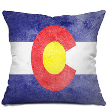 Grunge Of Colorado Flag Pillows 98080837
