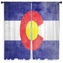 Grunge Of Colorado Flag Window Curtains 98080837
