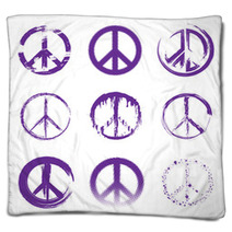 Grunge Peace Signs Blankets 55380368