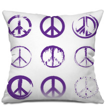 Grunge Peace Signs Pillows 55380368