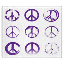 Grunge Peace Signs Rugs 55380368